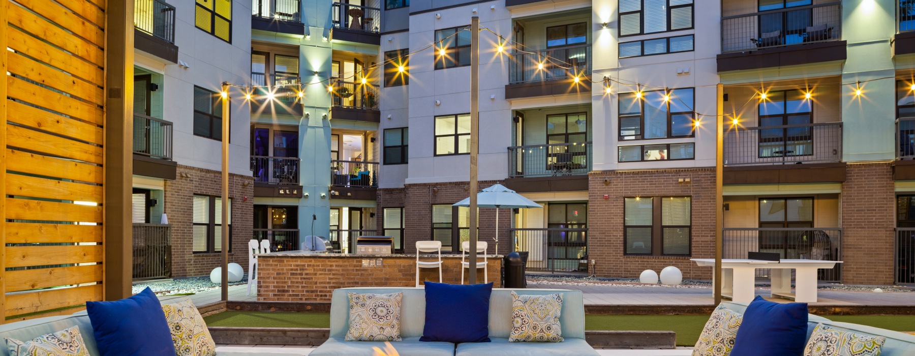 Arabelle outside fire pit and lounge