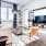 a living room with a tv and furniture
